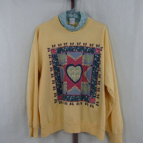 Vintage Tops - Vintage Nucleus Pullover Grandma Turtleneck Sweatshirt